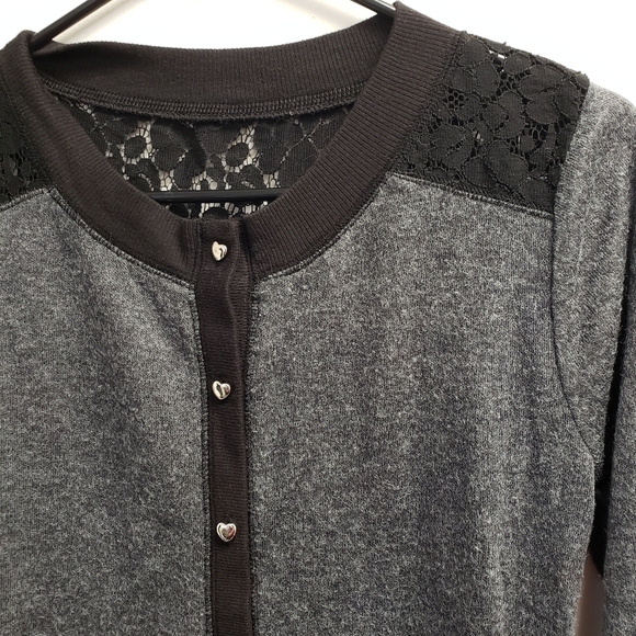 Princess Vera Wang Womens Cardigan Sweater Lace Size Small - Picture 4 of 7